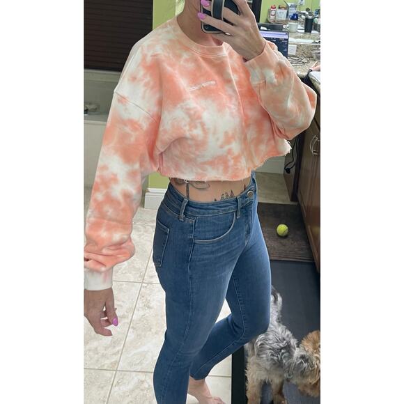 BabyBoo Medium NWT "Peach Tie dye crop jumper" sweatshirt - Picture 3 of 7